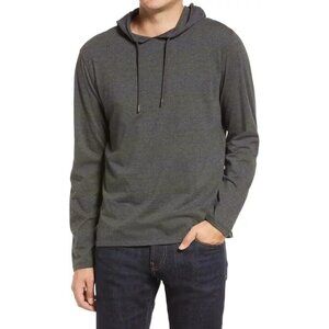 Robert Barakett "Talbert" stripe gray hoodie sz Xlarge Mens long sleeve top